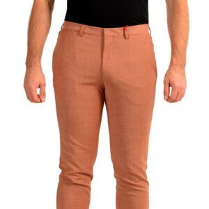 Hugo Boss Men's "Hesten232X" Extra Slim Fit Wool Pink Dress Pants US 32R IT 48
